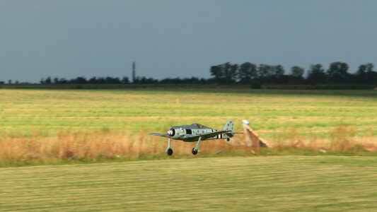 Kurz vor dem Aufsetzen
